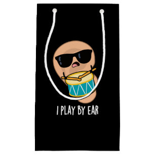 Petit Sac Cadeau Je Joue Par Ear Funny Drummer Pun Dark BG