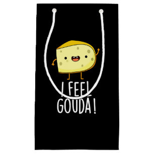 Petit Sac Cadeau Je Sens Gouda Funny Cheese Pun Dark BG