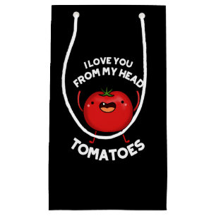 Petit Sac Cadeau Je T'Aime De Ma Tête Tomates Dark BG