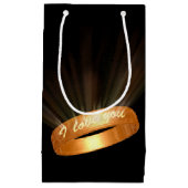 Petit Sac Cadeau "Je t'aime" Golden Ring (Devant)