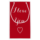 Petit Sac Cadeau Je t'aime Rouge Nom Personnalisé (Dos)