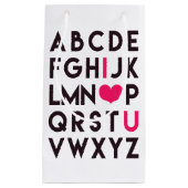 Petit Sac Cadeau JE VOUS AIME - Sacs-Cadeaux Alphabet Romantique (Devant)