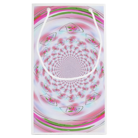 Petit Sac Cadeau Joli design de fractures rose et vert (Dos)