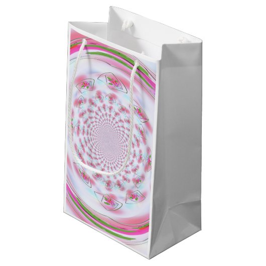 Petit Sac Cadeau Joli design de fractures rose et vert (Dos Angle)