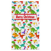 Petit Sac Cadeau Joli Dinosaures de Noël (Dos)