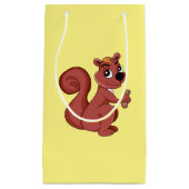 Petit Sac Cadeau Joli écureuil en caricature avec une cacahuète (Devant)