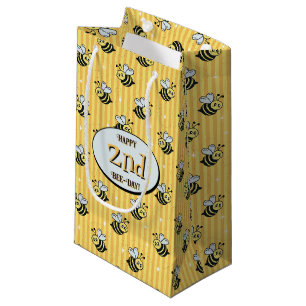 Petit Sac Cadeau Joli Jaune Jaune Bumblebee rayé Anniversaire
