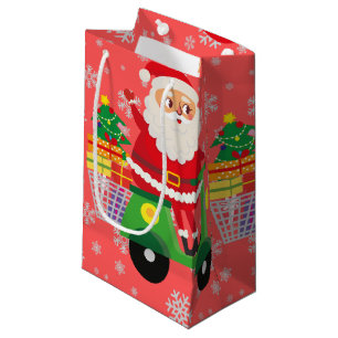 Petit Sac Cadeau Joli Père Noël shopping cadeau aux enfants rose