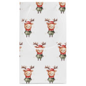 Petit Sac Cadeau Joli renne de bois Elfe de Noël (Dos)