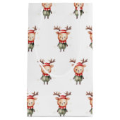 Petit Sac Cadeau Joli renne de bois Elfe de Noël (Devant)