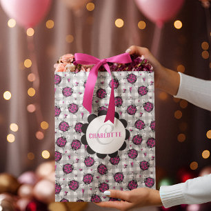 Petit Sac Cadeau Joli rose chaud et noir Ladybug Dessin Motif enfan