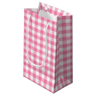 Petit Sac Cadeau Joli rose En vichy Motif