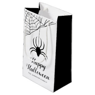 Petit Sac Cadeau Jolie Araignée Noire Joyeux Halloween