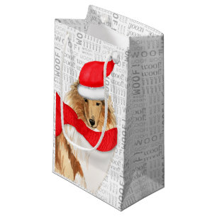 Petit Sac Cadeau Jolie Collie Noël Chien Fête de Fête de Chien Woof