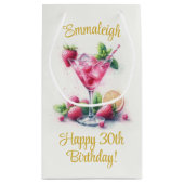 Petit Sac Cadeau Jolie en rose 30e anniversaire fête (Dos)