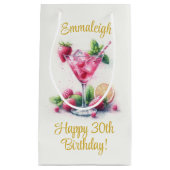 Petit Sac Cadeau Jolie en rose 30e anniversaire fête (Devant)