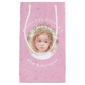 Petit Sac Cadeau Jolie Rose Anniversaire Princesse Tiara Simple (Devant)