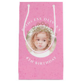 Petit Sac Cadeau Jolie Rose Anniversaire Princesse Tiara Simple (Devant)