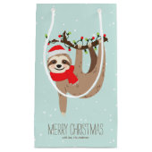 Petit Sac Cadeau Jolie Sloth Christmas (Devant)