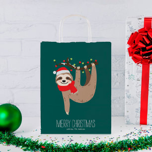 Petit Sac Cadeau Jolie Sloth Christmas