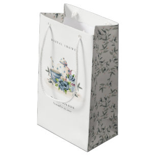 Petit Sac Cadeau Jolie théière bleue aquatique florale Tasses Enter