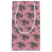 Petit Sac Cadeau Jolie tortue de mer rose (Devant)