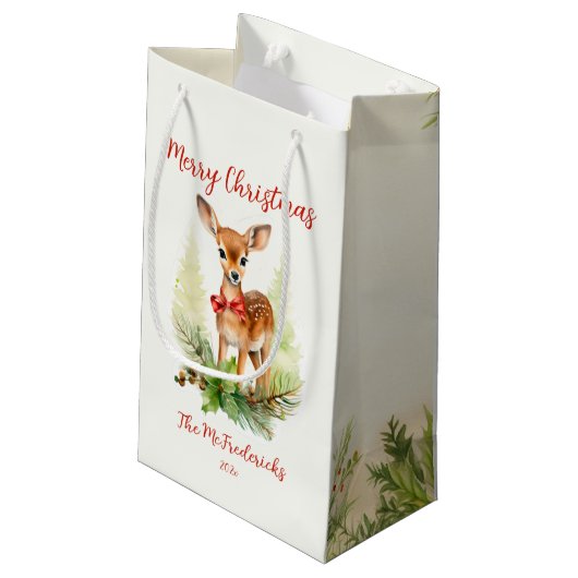 Petit Sac Cadeau Jolis rennes de Noël (Dos Angle)