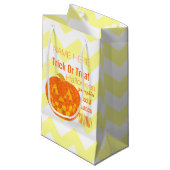 Petit Sac Cadeau Jolly Jack-o'-lantern Halloween Party Chevron (Devant Angle)