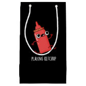 Petit Sac Cadeau Jouer Ketchup Funny Sauce Pun Dark BG (Devant)