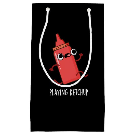 Petit Sac Cadeau Jouer Ketchup Funny Sauce Pun Dark BG (Devant)