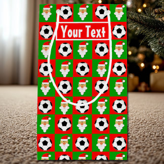 Petit Sac Cadeau Joueur de soccer père Noël Nom personnalisé / Text