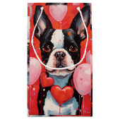 Petit Sac Cadeau Jour de Boston Terrier Valentines (Dos)