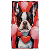Petit Sac Cadeau Jour de Boston Terrier Valentines (Devant)