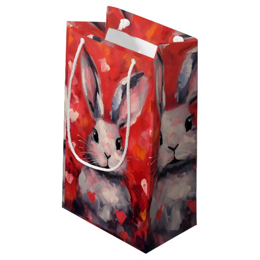 Petit Sac Cadeau Jour de Bunny Valentines (Dos Angle)