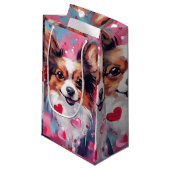 Petit Sac Cadeau Jour des Valentines, chien de papillon (Devant Angle)