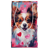 Petit Sac Cadeau Jour des Valentines, chien de papillon (Devant)