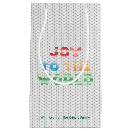 Petit Sac Cadeau Joy To The World Typographie Sweater (Devant)
