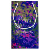 Petit Sac Cadeau Joyeuse retraite Purple Blue Garden Main peinte (Dos)