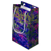 Petit Sac Cadeau Joyeuse retraite Purple Blue Garden Main peinte (Dos Angle)