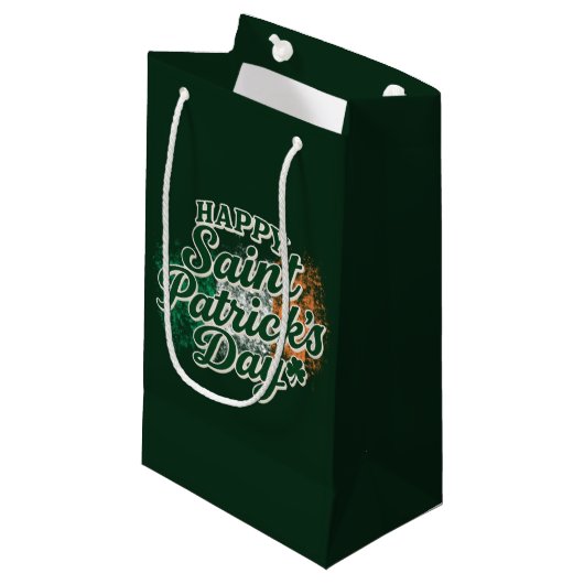 Petit Sac Cadeau Joyeuse Saint-Patrick vintage (Devant Angle)