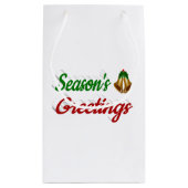 Petit Sac Cadeau Joyeuses Fêtes Bells Noël rouge vert script (Dos)