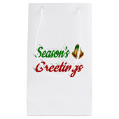 Petit Sac Cadeau Joyeuses Fêtes Bells Noël rouge vert script (Devant)