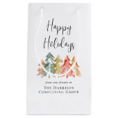 Petit Sac Cadeau Joyeuses Fêtes de Noël Entreprise (Devant)