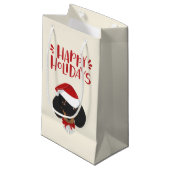 Petit Sac Cadeau Joyeuses fêtes - Jote Père Noël Dachshund - Noël (Devant Angle)