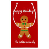 Petit Sac Cadeau Joyeuses fêtes ! | Red Gingpain homme Noël (Dos)