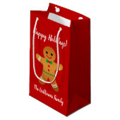 Petit Sac Cadeau Joyeuses fêtes ! | Red Gingpain homme Noël (Devant Angle)