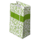 Petit Sac Cadeau Joyeux 50e anniversaire Numéro Motif Vert/Blanc (Dos Angle)