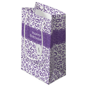 Petit Sac Cadeau Joyeux 65e anniversaire fête violet Motif numéro
