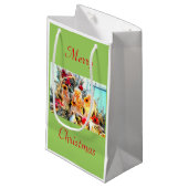 Petit Sac Cadeau Joyeux anges de Noël trompant (Devant Angle)