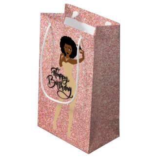 Petit Sac Cadeau Joyeux anniversaire ! Afrique-Amérique Rose-cadeau